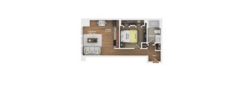 1 bed 1 bath apartment floor plan
