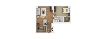 1 bed 1 bath apartment floor plan