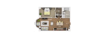 1 bed 1 bath apartment floor plan