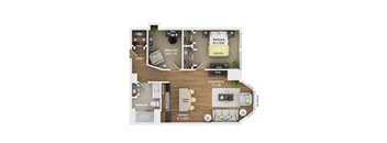 1 bed 1 bath apartment floor plan
