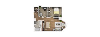 1 bed 1 bath apartment floor plan