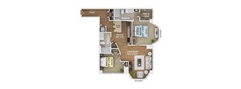 2 bed 2 bath apartment floor plan