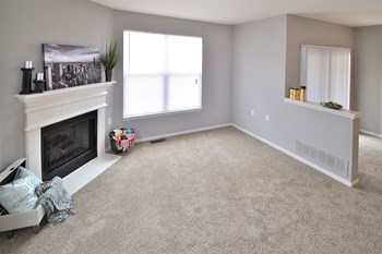 fairlane town center apartments living room with fireplace - Photo Gallery 13