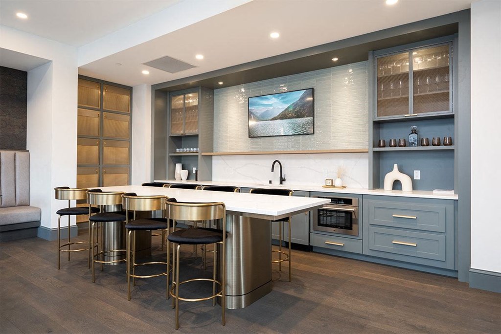 forte on the park apartments club house kitchen