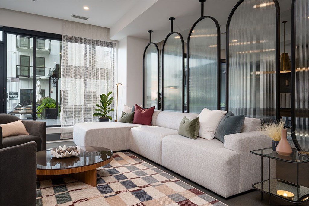 forte on the park apartments  club house lounge sofa