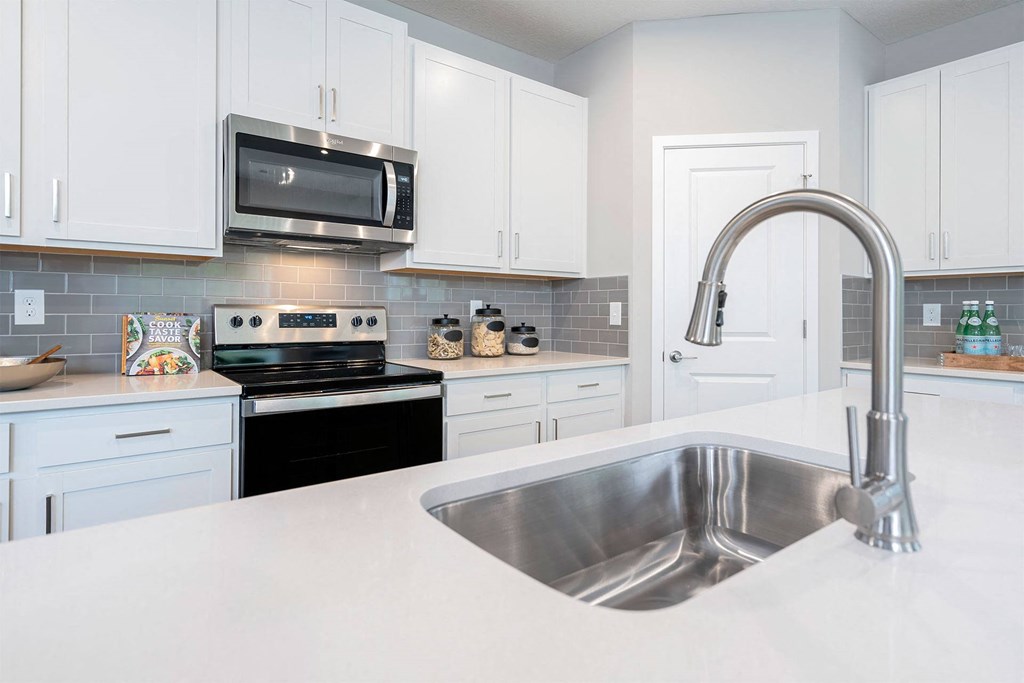 kitchen with island and stainless steel appliances