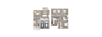 A floor plan of a house with a garage and a living area.