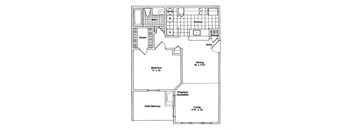 1 bed 1 bath apartment floor plan