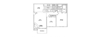 1 bed 1 bath apartment floor plan