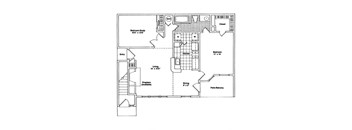 2 bed 1 bath apartment floor plan