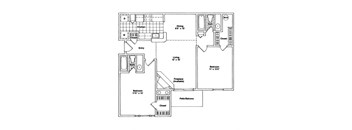 2 bed 2 bath apartment floor plan