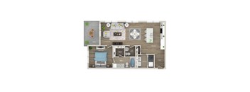 a floor plan of a house with a wooden floor