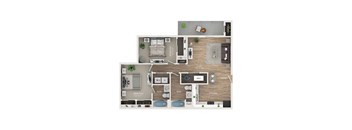 a 1 bedroom floor plan  503 square feet