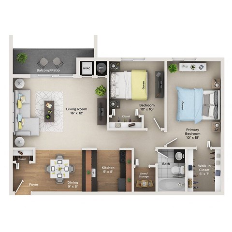 a floor plan with a bedroom and a living room