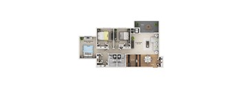 a 1 bedroom floor plan  503 square feet