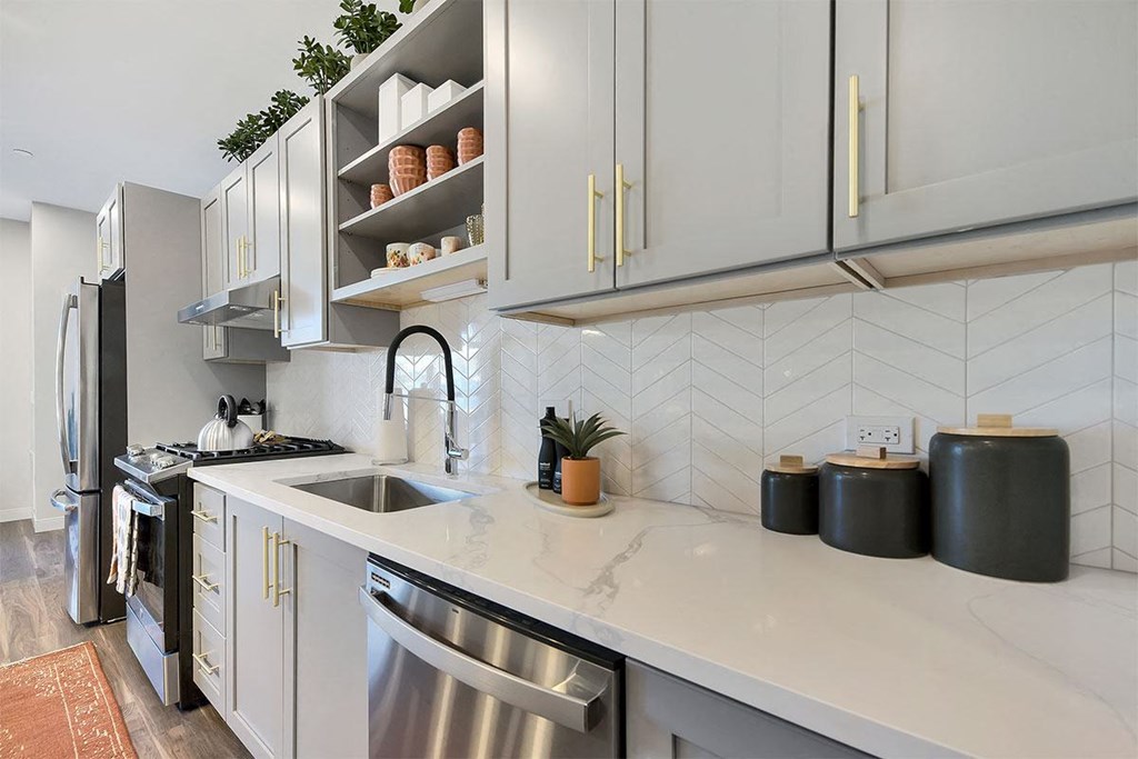 Albion Highland Park Apartment with Grey Cabinets