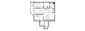 a floor plan of a three bedroom apartment