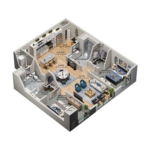 three bedroom floor plan for a 2100 sq ft home