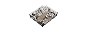 3d digital rendering of a floor plan of a house