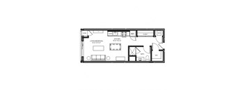 a floor plan of a 1 bedroom floor plan