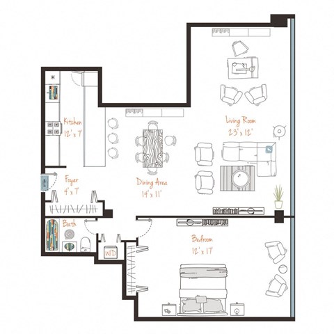 a floor plan of a house with bedrooms and a living room