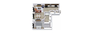 A floor plan of a house with labeled rooms.