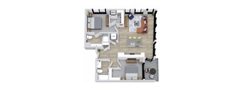A floor plan of a house with labeled rooms.