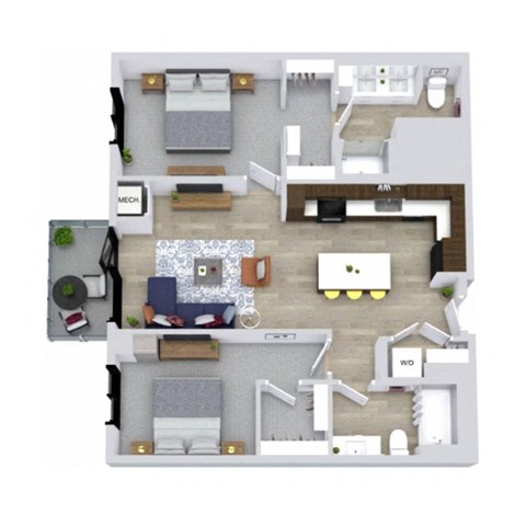 A floor plan of a house with labeled rooms.
