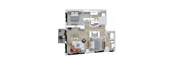 A floor plan of a house with labeled rooms such as WD, MEECH, and ME.