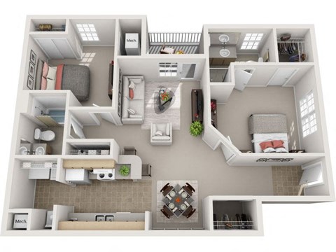 2 Bedroom _ Madison Floor Plan