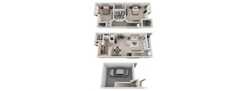 2 Bedroom Townhome _ Adams Floor Plan