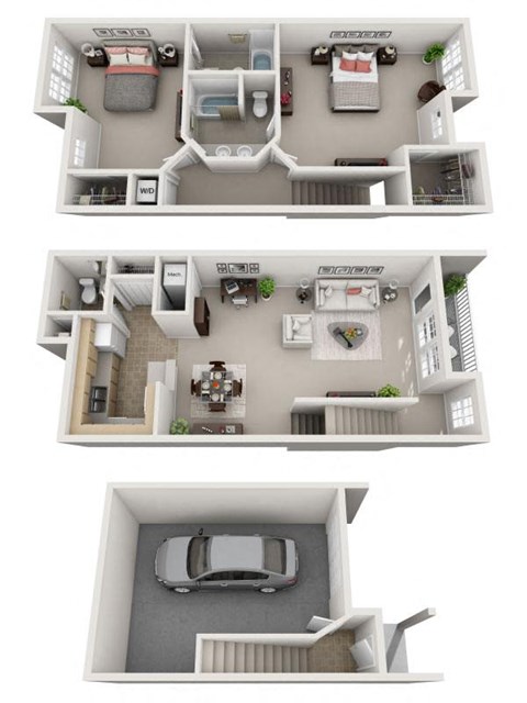 2 Bedroom Townhome _ Adams Floor Plan