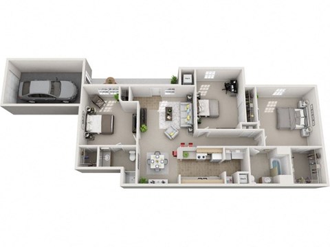 3 Bedroom _ Roosevelt Floor Plan
