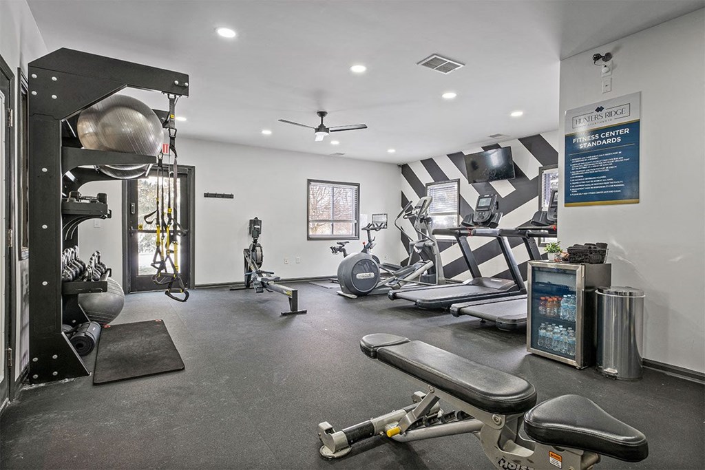 the gym at the monarch apartments