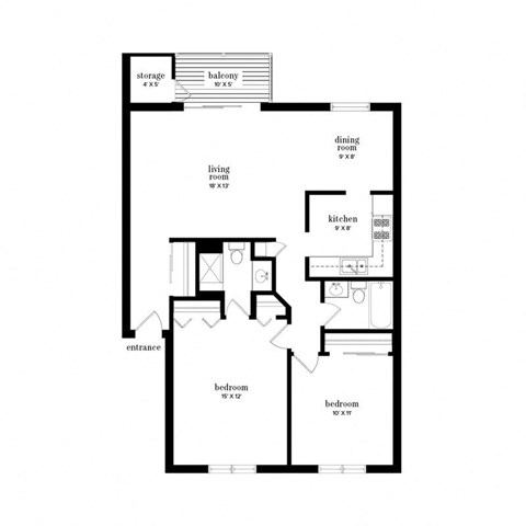 a floor plan of a house with a black and white