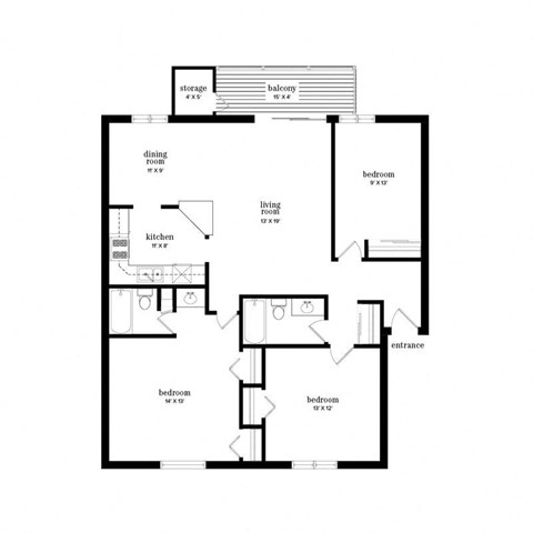 a black and white floor plan of a house