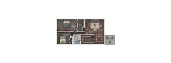 a 3 bedroom floor plan  503 sq ft