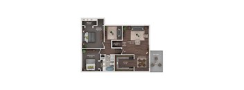 a 3 bedroom floor plan  503 sq ft