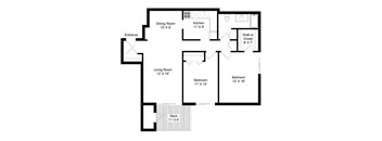 a floor plan of a house with a bedroom and a living room