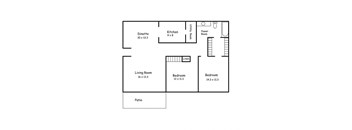 a floor plan of a house with bedrooms and a living room