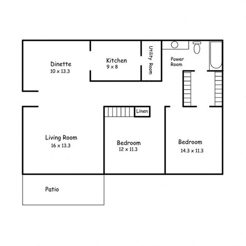 a floor plan of a house with bedrooms and a living room