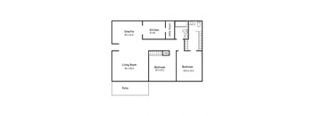 a floor plan of a house with bedrooms and a living room