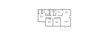 a floor plan of a house with a bedroom and a living room