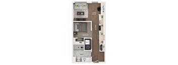 1 bed 1 bath apartment floor plan