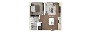 1 bed 1 bath apartment floor plan