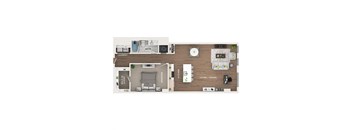 1 bed 1 bath apartment floor plan