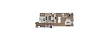 1 bed 1 bath apartment floor plan