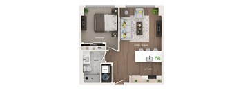 1 bed 1 bath apartment floor plan