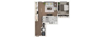 1 bed 1 bath apartment floor plan