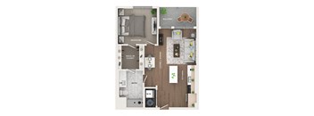 1 bed 1 bath apartment floor plan